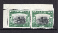 SOUTH AFRICA - 1927 - DEFINITIVE ISSUE: 5/- black & green 'Bradbury Wilkinson' printing, a fine mint corner marginal pair. (SG 38)  (SAF/15894)