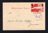 SALVADOR - 1929 - POSTAL STATIONERY: 3c on 7c dark red on cream postal stationery lettersheet (H&G G2) used with SAN SALVADOR cds. Addressed to JUCUAPA with arrival cds on reverse. Commercial use.  (SAL/17458)