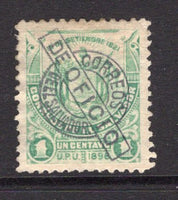 SALVADOR - 1896 - SEEBECKS: 1c pale green SEEBECK issue with 'DE OFICIO' overprint in blue black a fine unused copy. Scarce and underrated issue. (SG O206)  (SAL/3802)