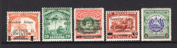 SALVADOR - 1929 - AIRMAILS: 'Servicio Aereo' surcharge issue FIRST PRINTING the set of five fine mint. (SG 770A/774A)  (SAL/3815)