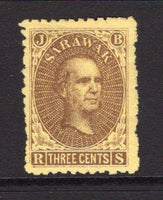 SARAWAK - 1869 - CLASSIC ISSUES: 3c brown on yellow 'Sir James Brooke' issue, a fine mint copy with full gum. (SG 1)  (SAR/15732)