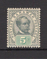 SARAWAK - 1899 - UNISSUED: 5c olive grey and green 'Charles Brooke' type PREPARED FOR USE BUT UNISSUED. A fine unmounted mint copy. (SG 48)  (SAR/17355)