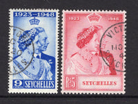 SEYCHELLES - 1948 - SILVER WEDDING ISSUE: 'Silver Wedding' pair fine cds used. (SG 152/153)  (SEY/1001)