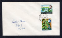 SEYCHELLES - 1971 - CANCELLATION & ISLAND MAIL: Cover franked with 1962 10c 'Vanilla Vine' and 35c 'Anse Royale Bay' QE2 issue (SG 197 & 201) tied by fine strike of SILHOUETTE ISLAND cds dated JUN 29 1971. Addressed to VICTORIA. Scarce cancel and origination.  (SEY/27771)