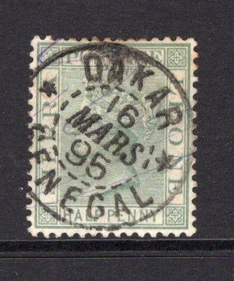 SIERRA LEONE - 1884 - CANCELLATION: ½d dull green QV issue, a fine used copy with superb central DAKAR SENEGAL cds dated 16 MAR 1895. (SG 27)  (SIE/15820)