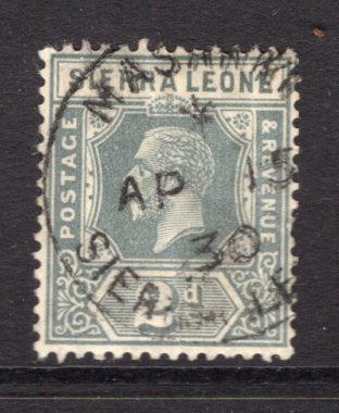 SIERRA LEONE - 1921 - CANCELLATION: 2d grey GV issue used with good strike of MASANKI cds dated APR 15 1930. Stamp is creased but a scarce cancel. (SG 134)  (SIE/15843)