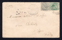 SOLOMON ISLANDS - 1920 - GV ISSUE: Cover franked with 1914 ½d green and 2d grey GV issue (SG 22 & 26) tied by TULAGI cds's dated 4 NOV 1920. Addressed to FRANCE with SYDNEY, AUSTRALIA transit mark and French arrival cds on reverse.  (SOL/38084)