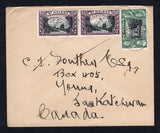 SAINT HELENA - 1935 - COMMEMORATIVE ISSUE: Cover franked with pair 1934 ½d black & violet and 1d black & green 'Centenary of British Colonisation' issue (SG 114/115) tied by light ST. HELENA cds's. Addressed to YOUNG, SASKETCHWAN, CANADA with arrival cds on reverse. Very attractive.  (STH/22197)