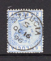 SAINT LUCIA - 1891 - CANCELLATION: 2½d ultramarine QV issue used with fine complete strike of ST LUCIA 'S' cds of SOUFRIERE dated OCT 16 1896. (SG 46)  (STL/23972)