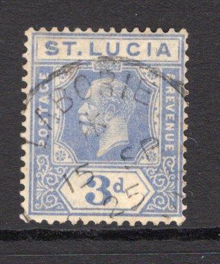 SAINT LUCIA - 1921 - CANCELLATION: 3d dull blue GV issue used with light but good strike of LABORIE cds dated 15 SEP 1925. (SG 99a)  (STL/32779)