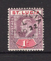 SAINT LUCIA - 1904 - CANCELLATION: 1d dull purple & carmine EVII issue used with fine complete strike of ST LUCIA 'L' cds of LABORIE dated NOV 22 1904. (SG 66)  (STL/40517)