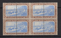 SUDAN - 1898 - TELEGRAPHS & MULTIPLE: 25p pale blue & brown 'Military Telegraph' issue, a fine mint block of four complete stamps. (Hiscocks #24)  (SUD/16176)