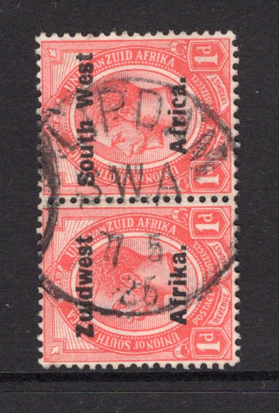 SOUTH WEST AFRICA - 1923 - CANCELLATION: 1d rose red 'GV Head' issue with 'ZUIDWEST AFRICA' overprint, setting VI, a fine used copy with KLIPDAM SWA cds dated 7.5.1925. (SG 30)  (SWA/16006)