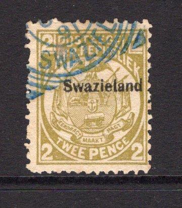 SWAZILAND - 1889 - CLASSIC ISSUES: 2d olive bistre with 'Swazieland' overprint in black, perf 12½ x 12, a fine used copy small part cds in blue dated 1891. (SG 2)  (SWZ/16212)