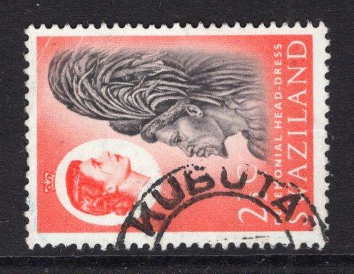 SWAZILAND - 1962 - CANCELLATION: 2½c black & dull red QE2 issue used with part strike of KUBUTA cds. (SG 93)  (SWZ/16249)
