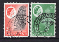 SWAZILAND - 1962 - CANCELLATION: 2½c black & dull red and 20c black & green  QE2 issue both used with good strikes of MHLAMBANYATI cds's dated 22.X.1963 and 8.XII.1965 respectively. (SG 93 & 101)  (SWZ/16250)