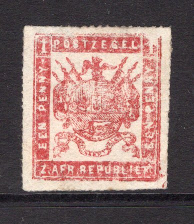 TRANSVAAL - 1870 - CLASSIC ISSUES: 1d carmine red 'First Republic' issue 'Viljoen' printing, coarse impression on medium paper, rouletted 15½-16. A fine unused copy. (SG 18a)  (TRA/13528)