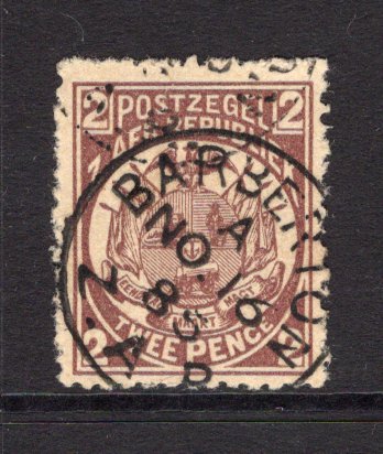 TRANSVAAL - 1885 - CANCELLATION: 2d brown purple 'Vurtheim' issue, a superb used copy with central BARBERTON cds dated NOV 16 1885. (SG 177)  (TRA/13544)