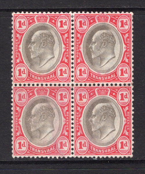 TRANSVAAL - 1902 - MULTIPLE: 1d black & carmine EVII issue, a fine mint block of four. (SG 245)  (TRA/13558)