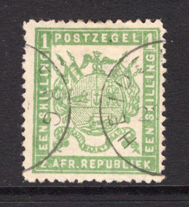 TRANSVAAL - 1883 - SECOND REPUBLIC ISSUE: 1/- green 'Second Republic' issue, a fine used copy with light HEIDELBURG cds. (SG 174)  (TRA/13588)