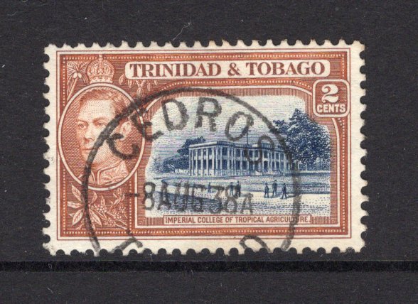 TRINIDAD & TOBAGO - 1938 - CANCELLATION: 2c blue & yellow brown GVI issue a fine used copy with CEDROS cds dated 8 AUG 1938. (SG 247)  (TRI/26055)