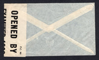 TRINIDAD & TOBAGO - 1943 - CENSORED MAIL: Airmail cover from Philadelphia, Chaco, Paraguay franked with 1939 pair 100p emerald green, 1940 10p magenta and 1942 7p chestnut (SG 526, 540 & 571) tied by SCIO AEREO POSTAL PARAGUAY cds's dated 21 ABR 1943. Addressed to USA and censored in transit in Trinidad with printed 'P.C.90 OPENED BY EXAMINER 4909' censor strip at right with 'IE/-' handstamp in purple.  (TRI/39345)
