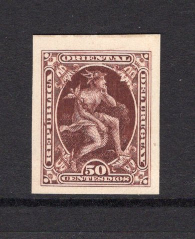 URUGUAY - 1889 - PROOF: 50c purple brown 'Waterlow' issue a fine IMPERF PROOF in unissued colour on paper. (SG 122)  (URU/3529)