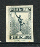 URUGUAY - 1921 - PROOF: 5m slate black 'Mercury' issue a fine IMPERF PROOF in issued colour. Ex E.J. Lee collection, signed on reverse. (SG 379)  (URU/3603)
