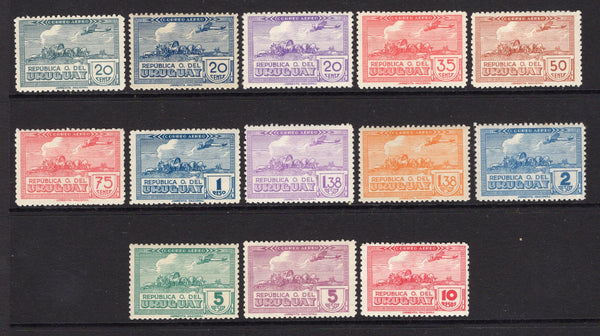 URUGUAY - 1939 - AIRMAILS: 'La Carreta' airmail issue, the set of thirteen fine mint. (SG 817/829)  (URU/38048)