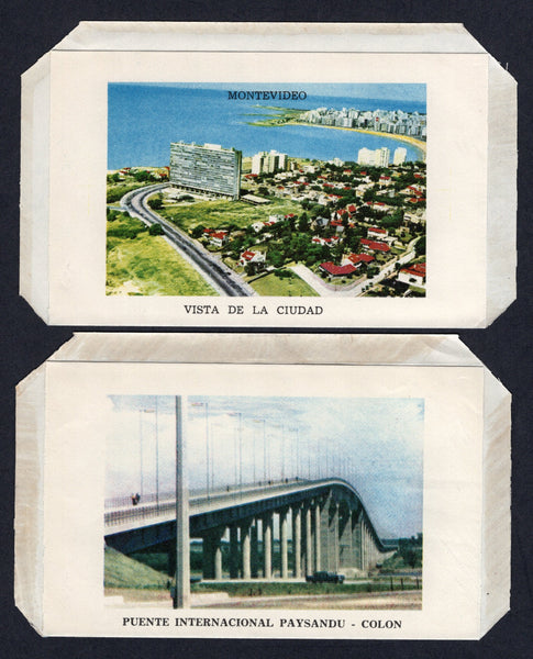 URUGUAY - 1978 - POSTAL STATIONERY: N$0.75 black & blue pictorial postal stationery aerogramme, the set of four with views on reverse of 'Puente Internacional Fray Bentos - Puerto Unzue', 'Represa de Salto Grande', 'Puente Internacional Paysandu - Colon' & 'Vista de la Ciudad'. Fine unused.  (URU/41601)