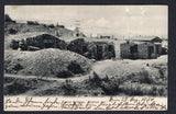 UNITED STATES OF AMERICA - 1907 - MINING: Black & white PPC 'Pioneer Buildings, Goldfield, Nev' showing the miners huts with the mine in the background franked on message side with 1902 1c blue green (SG 306) tied by GOLDFIELD, NEV machine cancel dated DEC 30 1907. Addressed to SAN FRANCISCO with arrival cds on front.  (USA/41420)