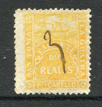 VENEZUELA - 1864 - LA GUAIRA LOCAL ISSUES: 2r golden yellow LA GUAIRA 'Ship' issue for use in St. Thomas, perf 13, a fine copy used with neat manuscript cancel. Underrated issue. (SG 16)  (VEN/24704)
