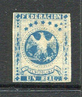 VENEZUELA - 1863 - CLASSIC ISSUES: 1r blue 'Eagle' issue, a fine unused copy with four margins. (SG 19)  (VEN/31453)