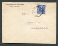 VENEZUELA - 1922 - CANCELLATION: Cover franked with 1915 25c bright blue (SG 367) tied by IRAPA cds dated 28 AUG 1922. Addressed internally to LA GUAIRA.  (VEN/32067)