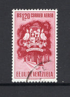 VENEZUELA - 1953 - ARMS ISSUE: 1.20b lake 'Arms of Portuguesa' AIR issue a fine cds used copy. (SG 1181)  (VEN/32598)