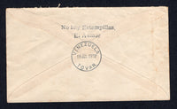 VENEZUELA - 1909 - STAMP SHORTAGE & CANCELLATION: Stampless cover with fine strike of two line 'No hay Estampillas El Admor' in black with fine TOVAR cds dated 19 JUL 1909 alongside. Addressed to MARACAIBO. Rare.  (VEN/38656)