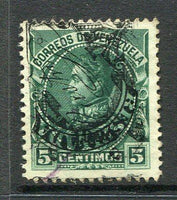 VENEZUELA - 1900 - VARIETY: 5c blue green with variety RESELLADA OVERPRINT INVERTED a fine lightly used copy. (SG 219a)  (VEN/3877)