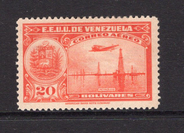 VENEZUELA - 1938 - AIRMAILS: 20b orange red AIR issue a fine mint copy. (SG 535)  (VEN/3900)