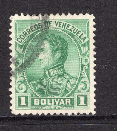 VENEZUELA - 1899 - DEFINITIVES: 1b yellow green 'Bolivar' issue a fine used copy. (SG 184)  (VEN/40324)