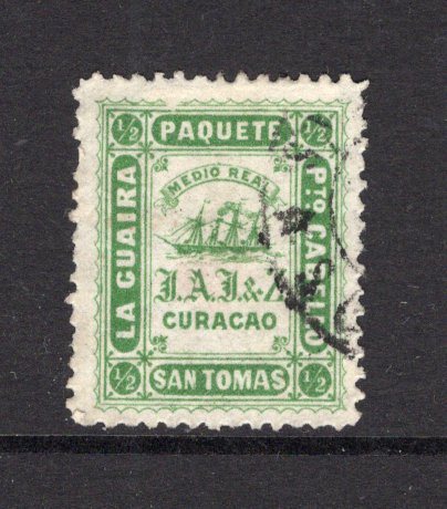 VENEZUELA - 1868 - LA GUAIRA LOCAL ISSUES: ½r green LA GUAIRA 'Ship' issue, perf 12½, a very fine cds used copy. (SG 25)  (VEN/40606)