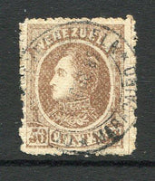VENEZUELA - 1880 - FOREIGN MAIL ISSUE: 50c brown 'Foreign Mail' issue on thick paper, second printing, a fine used copy with MARACAIBO cds dated 1882. (SG 110)  (VEN/6933)