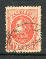 VENEZUELA - 1880 - FOREIGN MAIL ISSUE: 10c brick red 'Foreign Mail' issue on thick paper, second printing, a fine used copy with cds dated APR 1884. (SG 108)  (VEN/6938)