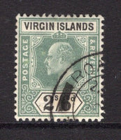 VIRGIN ISLANDS - 1904 - EVII ISSUE: 2/6 green & black EVII issue, a fine cds used copy. (SG 61)  (VIR/16589)