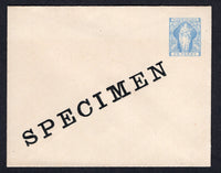 VIRGIN ISLANDS - 1901 - POSTAL STATIONERY: 2½d light ultramarine on cream postal stationery envelope (H&G B2) large 'SPECIMEN' overprint in black.  (VIR/27397)