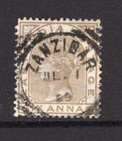 ZANZIBAR - 1876 - INDIA USED IN ZANZIBAR: 6a pale brown QV issue of India used with fine strike of ZANZIBAR cds dated JUL 1 1889. (SG Z60)  (ZAN/17253)
