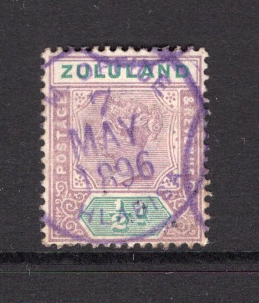 ZULULAND - 1896 - CANCELLATION: ½d dull mauve & green QV issue used with superb central strike of R.M. OFFICE HLABISA cds dated 7 MAY 1896. Very scarce. (SG 20)  (ZUL/37055)